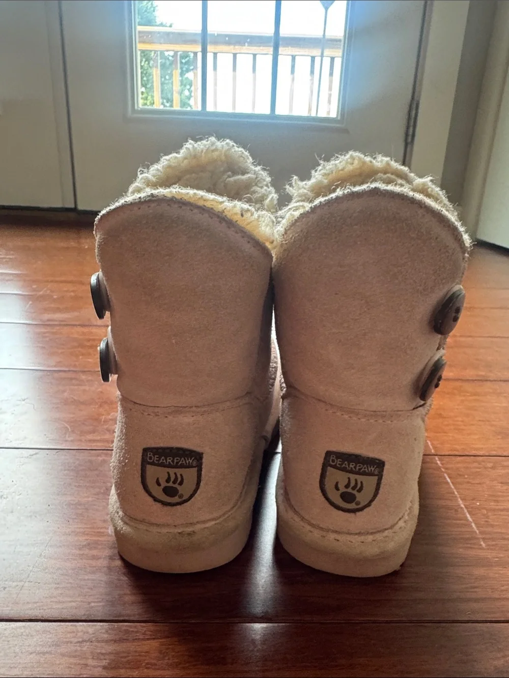 BearPaw Kids Light purple Shearling Button Boots